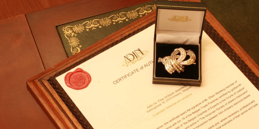 Over 8 Carat Diamonds Platinum Estate Brooch (image 5 of 6)